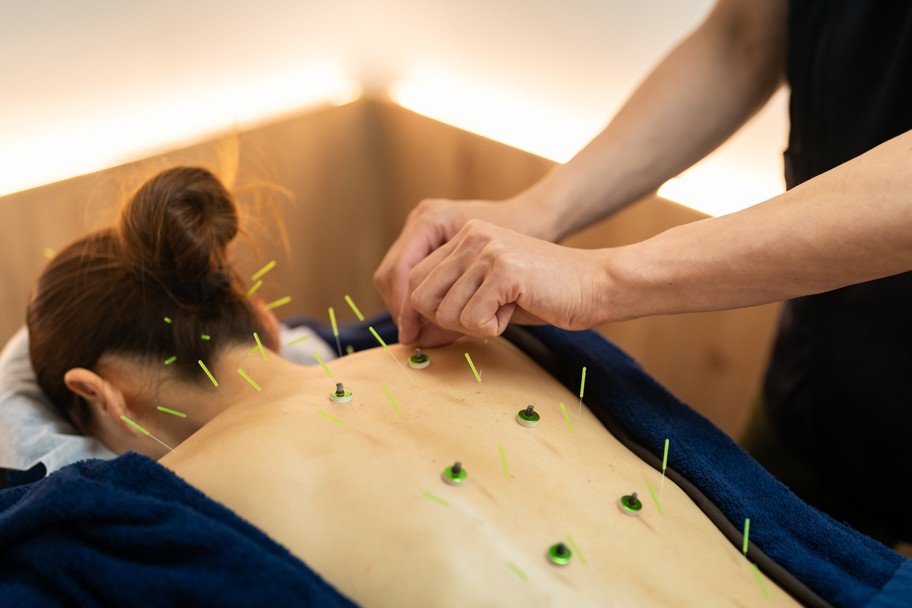 眼精疲労、不眠症、睡眠障害、倦怠感、慢性疲労症候群、頚椎症、五十肩、頭痛、肩こり、腰痛、膝痛、生理痛、坐骨神経痛、寝違え、ぎっくり腰、等の症状がある患者様が受ければ受けるほどその人に合っていく究極のオーダーメイド治療である伝統鍼灸治療コースのイメージ